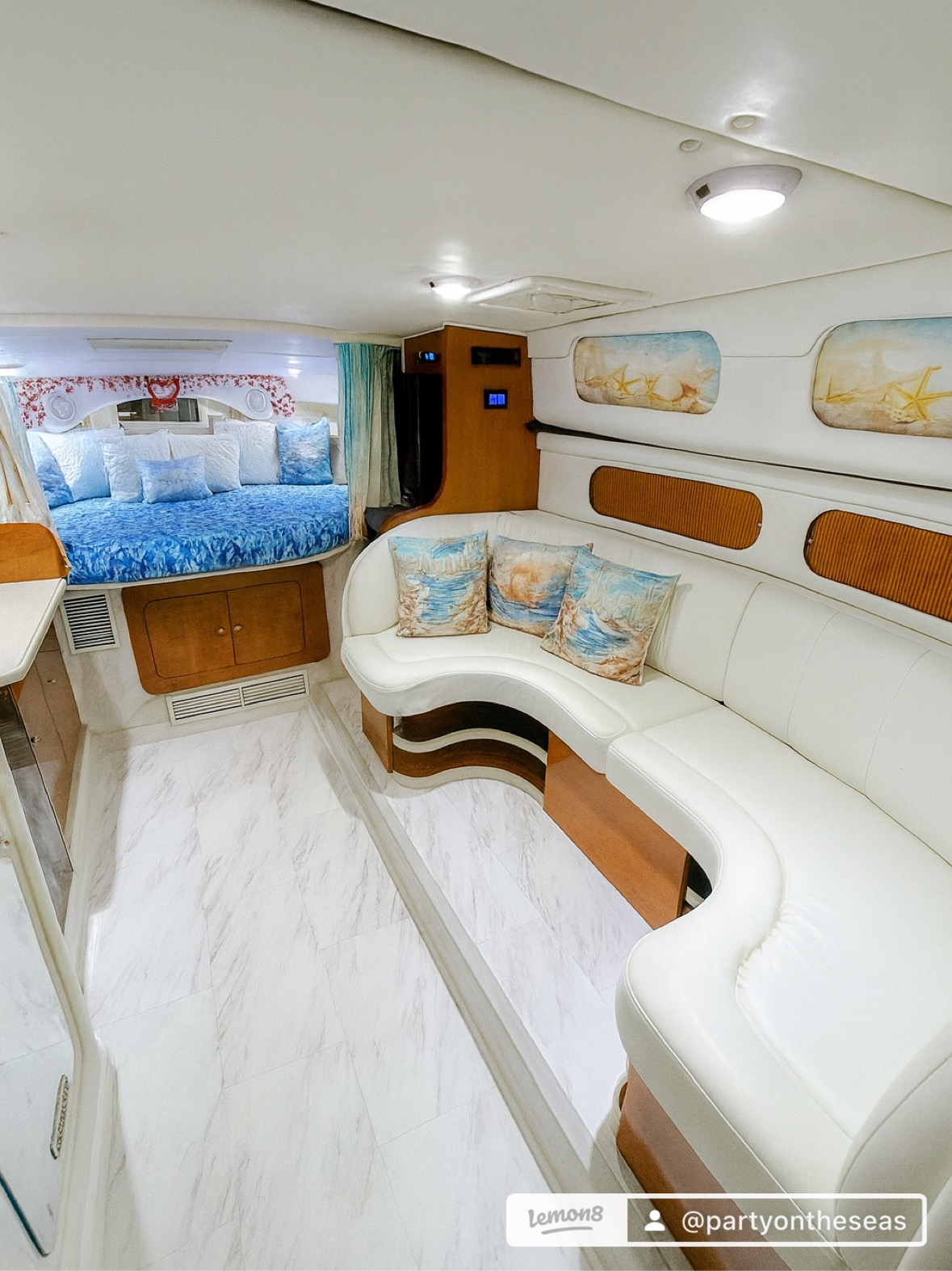 Cabin living area and bedroom